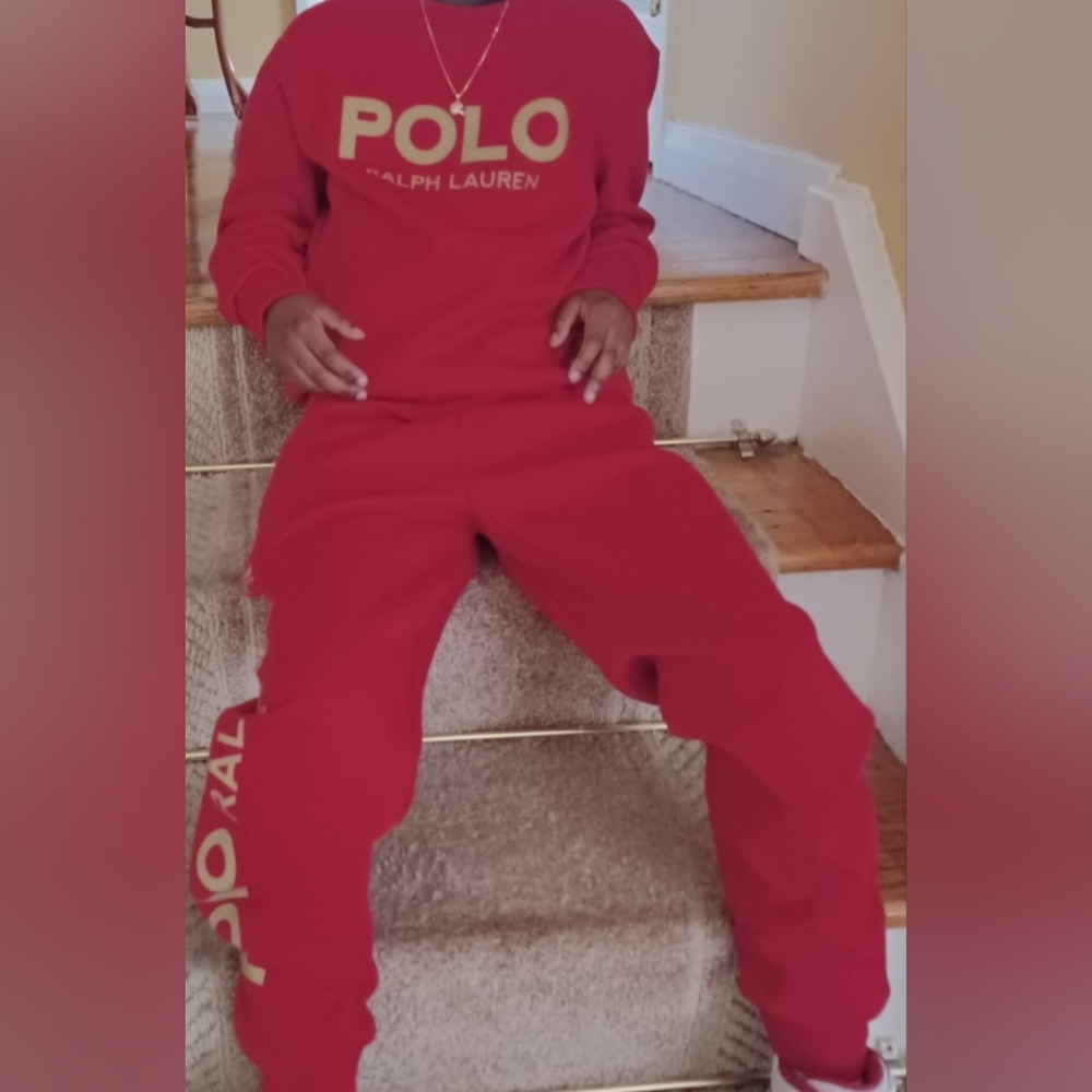 Polo Ralph Lauren Red Sweatshirt and Sweatpants Set